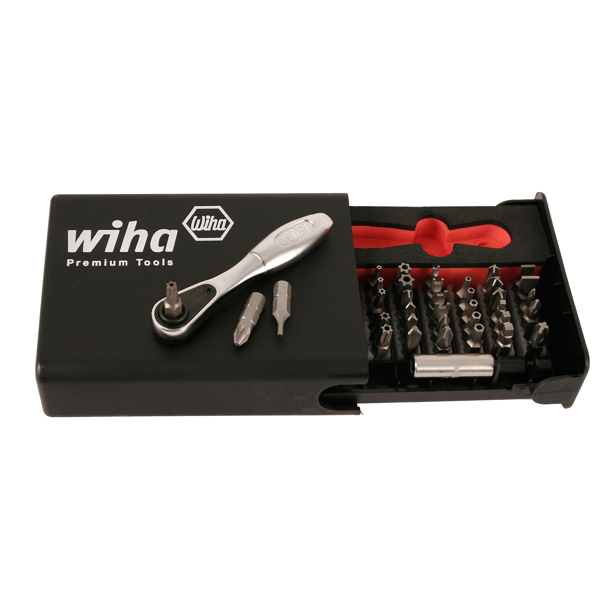 Wiha Tools 38 Piece Security Bit Set with Mini Ratchet, Model #71988